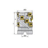 Square shoulder milling EMP09 Kr: 90° EMP09-040/050/080x43/53/74-A16-LN12-02C/03C/05C - Makotools Industrial Supply Tools for Metal Cutting